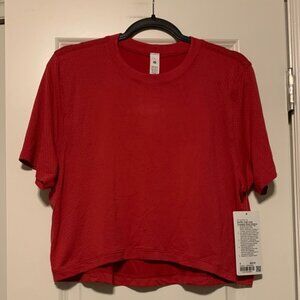 lululemon athletica Red Swiftly High-Low Short Sleeve Tee, Size 8, NWT